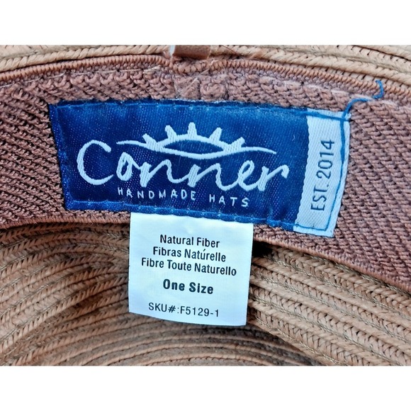 Conner Handmade Sun Hat Womens Latin Quarter Style Wide Brim Ribbon Sustainable - Picture 7 of 7